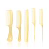 Peine de plástico transparente dorado para cortar el cabello, peine especial para estilistas, peine de dientes anchos, peine de cola puntiaguda para recogidos.