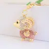 Chaveiro de liga de zinco com strass de cabra animal ovelha pingente de metal chaveiro de bolsa pequeno presente 828