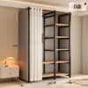 Guarda-roupa aberto com estrutura metálica, armário de armazenamento para quarto, uso doméstico, fácil de montar, adequado para apartamentos de aluguel