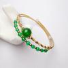Pulsera de Cristal Natural Envuelto en Alambre, Amatista Azul Grisáceo Moonlight, Lapislázuli, Chapado en Oro de 14K, Envuelto Dos Veces, Pulsera Popular