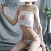 Às três horas da noite, o novo uniforme de gata lingerie sedutora conjunto de três peças roupa bordada de seda de leite uma geração de cabelo