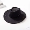 Chapéu de Cowboy Ocidental para Viagem ao Ar Livre Lazer Chapéu de Sol Masculino e Feminino Camurça Sintética Proteção Solar de Verão Chapéu de Cavaleiro Fresco