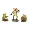 Nuevo producto transfronterizo: Adorno de Estatua de Banda de Ranas, Animal de Resina para Jardín, Patio, Césped, Decoración de Micro-Paisaje