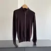 2026 Nuevo Suéter Corto de Punto Ajustado con Cuello Alto y Doble Cremallera Chaqueta para Mujer Venta al por Mayor H08AS16199