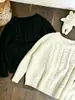 Suéter de lana infantil estilo nórdico, cuello redondo, tejido de ochos, corte holgado, diseño de hombros caídos, otoño e invierno, unisex, tejido cálido y elegante