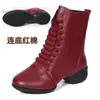 Nuevos Zapatos de Baile Negros 2025 para Mujer, Botas de Baile Estilo Marinero de Piel de Vaca de Primera Capa, Zapatos de Baile Cuadrado para Adultos con Suela y Tacón Medio