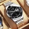 Novo Relógio com Pulseira de Aço Masculino Quartzo Fashion Simples Business À Prova d'Água Luminoso Relógio Popular Famoso Transmissão ao Vivo TikTok
