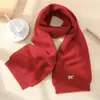 Cachecol de Alta Qualidade à Prova de Frio para Outono e Inverno para Homens, Gola Térmica Bordada da Moda para Meninas, Versátil de Tricô Novo Estilo, Quente e Fofo com Design de Cachorrinho