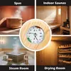 1 peça Termômetro e Higrômetro de Sauna em Celsius, Moldura Redonda de Madeira Natural, Tampa de Vidro, Sem Plástico, Medidor Analógico de Temperatura e Umidade para Salas de Sauna Seca e Úmida, Não Precisa de Bateria, Acessório para Spa a Vapor