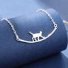 Colar de Gato Estilo Coreano Doce Fofo Gatinho Animal Elegante Arame de Aço Curvo