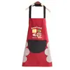 Ventas Directas de Fábrica buen Caqui cacahuete impermeable borrable mano cocina delantal casero cocina anti-manchas borrable mano tirante estampado