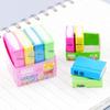 Borracha colorida para livros de alunos do ensino fundamental, cadernos, borrachas de modelar, material escolar de aprendizagem, prêmios, um saco com 4 peças