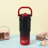 Taza aislada de acero inoxidable 316 muy elegante, gran capacidad, portátil con asa, taza para beber de doble uso, taza de coche de moda para exteriores