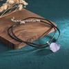 Collar con colgante de piedra original de cristal irregular morado natural, regalo de supermercado, para mujer, tejido a mano con cuerda.