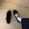 Zapatos Mary Jane de Ante con Lazo y Tacón Oculto de 4 cm Estilo Nicho Planos Nuevos de Primavera 2026 Zapatos de Ballet de Hada