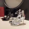 Sandalias Europeas y Americanas Sexy de Tacón Alto 2026 Verano Nuevas Talla Grande Versátiles de Una Correa Hebilla Punta Fina Tacón de Aguja Sandalias Romanas
