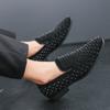 Zapatos de Cuero Cuatro Estaciones Talla Grande Estilo Coreano para Hombre Corte Bajo Punta-Punta Remache Zapatos de Cuero Zapatos de Hombre