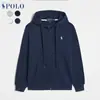 Sudadera de Manga Larga Rl Primavera y Otoño Transfronteriza para Hombre Casual Color Sólido Logo de Caballo Bordado Sudadera Cardigan con Cremallera Ropa para Hombre y Mujer