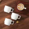 Celebridade da Internet Ins Caneca de Porcelana Branca Pura Copo Empilhável Copo de Água Doméstico Copo de Café Padrão de Logo 320 ml
