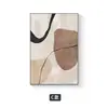 Sofá de Sala de Estar Cremoso Parede de Fundo Pintura Decorativa Estilo Nórdico Linhas Abstratas Murais de Corredor Hall de Entrada Pintura de Parede