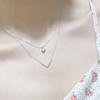 Collar apilado de doble capa en forma de V para mujer, temperamento simple, circón microincrustado, letra, cadena para la clavícula, nuevo de moda 2024, venta al por mayor