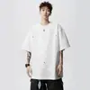 Camiseta de Manga Curta Pesada com Corte Rivet Americano Novo Estilo para Homens e Mulheres Verão High Street Design Branco Camiseta de Meia Manga