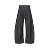 26333 Estilo Old Money Retro Tendência Dobrado Design Simples Calças Casuais Masculinas Largas com Barra Curva