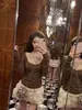 Camiseta de modal estilo coreano, imitación de dos piezas, cuello halter, manga larga para mujer, ajuste ceñido para principios de otoño, top base elegante en capas