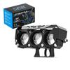 Venda quente transfronteiriça holofote de motocicleta farol LED duas cores três olhos luz alta e baixa à prova d'água farol de pavimentação para motocicleta elétrica