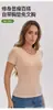 Top de Mujer de Manga Corta de Modal con Sujetador Incorporado, Tallas Grandes, No Necesita Usar Sujetador, Camiseta de Cuello Redondo, Capa Base Versátil