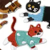Patche de Bordado Autoadesivo de Gatinho Desenho Animado Fofo e Divertido para DIY em Copo de Água, Acessórios de Roupa, Mala, Tecido para Bordado