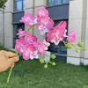Orquídea phalaenopsis de haste curta e 2 hastes, impressa em 3D, flor artificial, flor falsa para decoração de casamento e casa, atacado