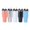 Taza Termo para Coche de Vacío de Doble Capa 30oz Acero Inoxidable Taza de Café Portátil Taza para Coche con Popote Taza Creativa para Hielo