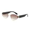 Gafas de Sol Estilo Nuevo Personalizadas Sin Marco Cortadas al Borde Versátiles Estilo Urbano Moda Retro Europea y Americana Protección Solar para Exteriores Gafas de Sol Transfronterizas