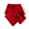 Cachecol 100% Cashmere de Cor Sólida para Mulheres, Novo Estilo Outono/Inverno, Quente, Proteção para o Pescoço, Tricotado, Curto, Protetor de Pescoço, Versátil, Moderno
