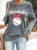 Estación Independiente de Comercio Exterior Tienda Autoconstruida shopify Amazon Transfronterizo Lucky CAMISETA DE MANGA LARGA PARA MUJER con Estampado de BÉISBOL