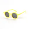 Óculos de Sol Redondos Infantis Moda Fofo Personalidade Retro Fashionável Óculos de Sol Polarizados Resistentes a UV Óculos de Sol de Silicone