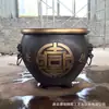Tanque Marino para Puerta Grande de Cobre Puro Diámetro 1m Tanque de Loto de Cobre Tanque de Doble Anillo con Cabeza de León Tanque de Agua de Cobre Adornos para Patio Exterior