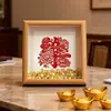 Carácter decorativo de "Felicidad" tipo papel picado, marco de fotos de fortuna y riqueza, decoración de mesa de boda, lingote de oro auspicioso, varios estilos de marcos de fotos pequeños al por mayor