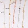 Cadena de cuentas redondas de 3,5 mm de oro de 14 quilates que conserva el color, accesorios de joyería hechos a mano para collar, pulsera, pendientes con borlas.