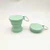 Taza Plegable de Silicona, Taza de Enjuague Bucal Retráctil para Viaje, Vaso Portátil para Beber al Aire Libre con Tapa, Vaso para Lavarse