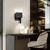 Luminária de parede para leitura em estilo nórdico com interruptor, adequada para quartos de hotel e pousadas, spot de LED criativo rotativo