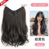 Peluca de mujer de cabello largo microrizado, pieza de una sola pieza, volumen adicional, parche de cabello rizado y esponjoso, sin rastro, cabello invisible con puntas