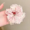 Suave con el cabello, elegante y con estilo, scrunchie, pasador de malla floral pequeño estilo coreano, accesorio para el cabello plisado de estilo de hada