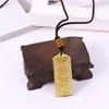 Pingente de Liga de Cor Gotejante de Óleo Templo do Buda Amitabha Presente de União Banhado a Ouro Namo Amitabha Buddha Colar Longo