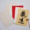 Cartão de Papel de Arroz A4A3 Pintura Chinesa Caligrafia Cartão Macio Quadrado em Branco Sem Moldura Vermelho Eterno Lente Quadrada