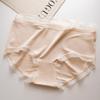 Ropa Interior de Algodón Japonés para Mujer Proteína de Seda de Morera Antibacteriana Tiro Bajo Cintura Media Encaje para Niña Talla Grande