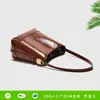 Bolso Cubo de Cuero Aceitado y Encerado Retro para Mujer, Bolso de Hombro Versátil de Nueva Moda, Bolso Cruzado de PU de Alta Calidad, Procesamiento Personalizado