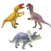 6 Juguete de Sonido de Dinosaurio de Goma Blanda Modelo de Dinosaurio de Simulación Tyrannosaurus Rex Grande Triceratops Brachiosaurus Raptor