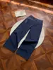 Calça Cargo Masculina Casual Longa Tendência Azul Trabalho Francês Retrô Americano Lavada Desgastada Bordado Perna Larga Reta Solta